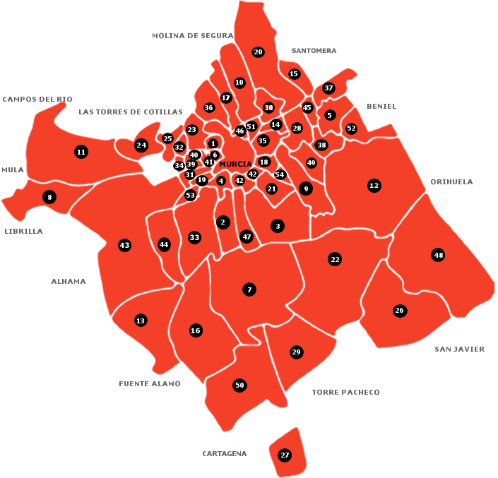 Mapa del Municipio de Murcia