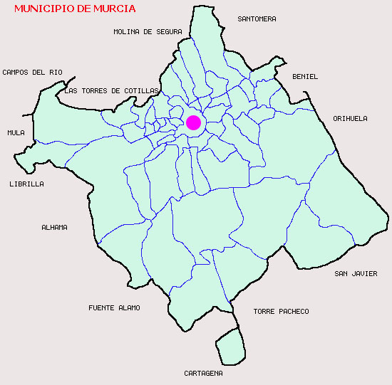 Mapa de las Aulas de Libre Acceso del Municipio de Murcia