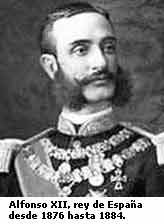 Alfonso XII, rey de España desde 1876 hasta 1884.
