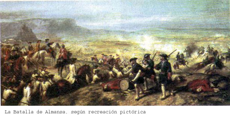 La Batalla de Almansa, según recreación pictórica