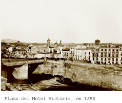 Plaza del Hotel Victoria, en 1850